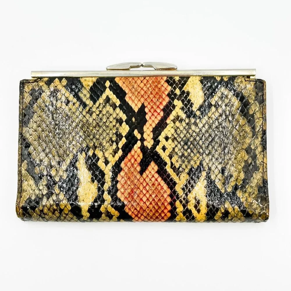 Bosca Genuine Python Leather Wallet Clutch Made in USA